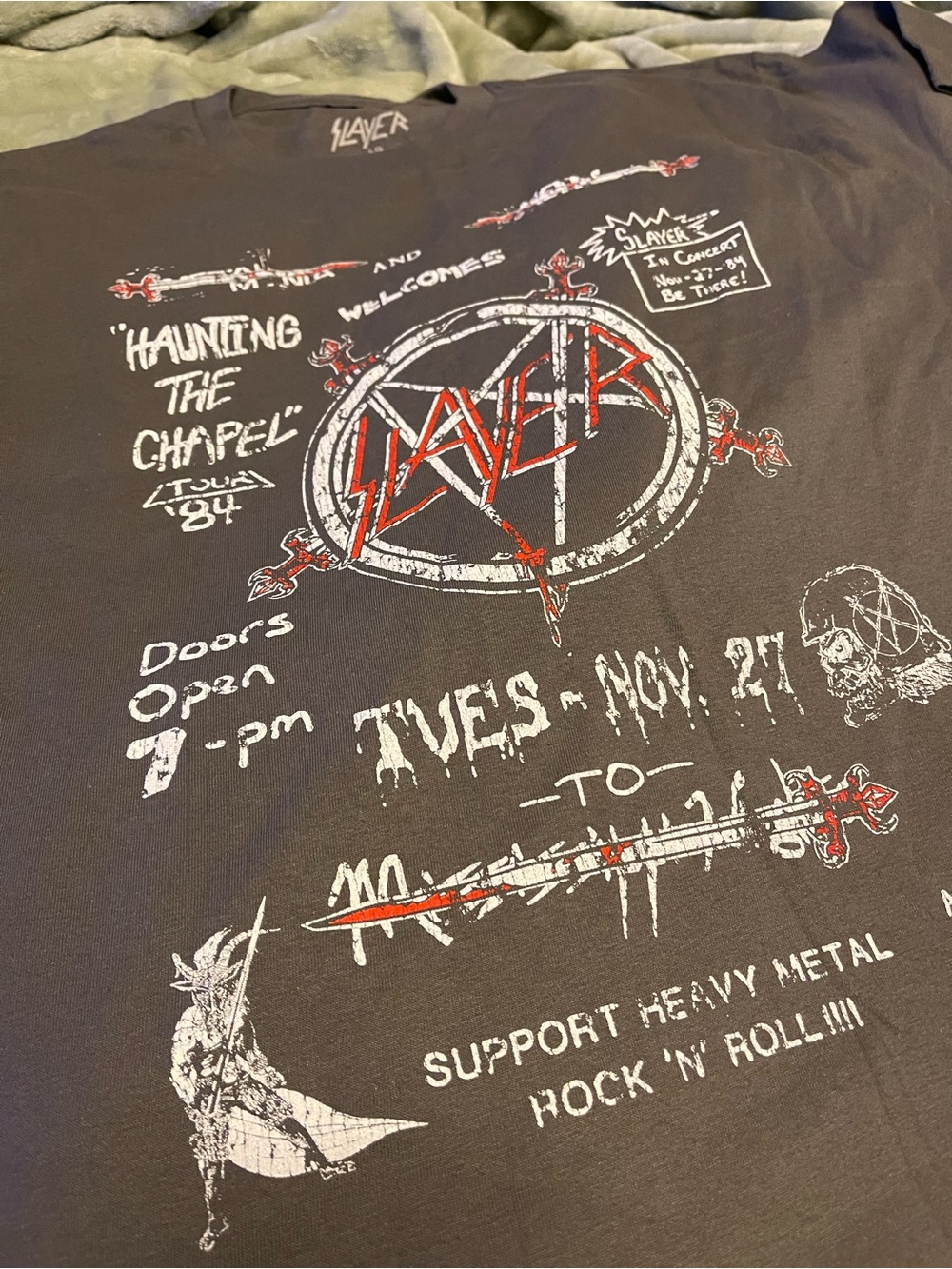 Slayer Haunting the Chapel Tour 84 Graphic shirt